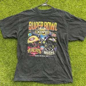 Vintage Super Bowl XLVII 2013 49ers vs Ravens Black T-Shirt Large